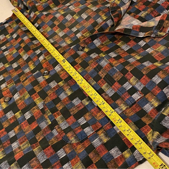 Riscatto Shirt Mens Size L Multicolor Geometric Short Sleeve Button Up - Picture 12 of 13